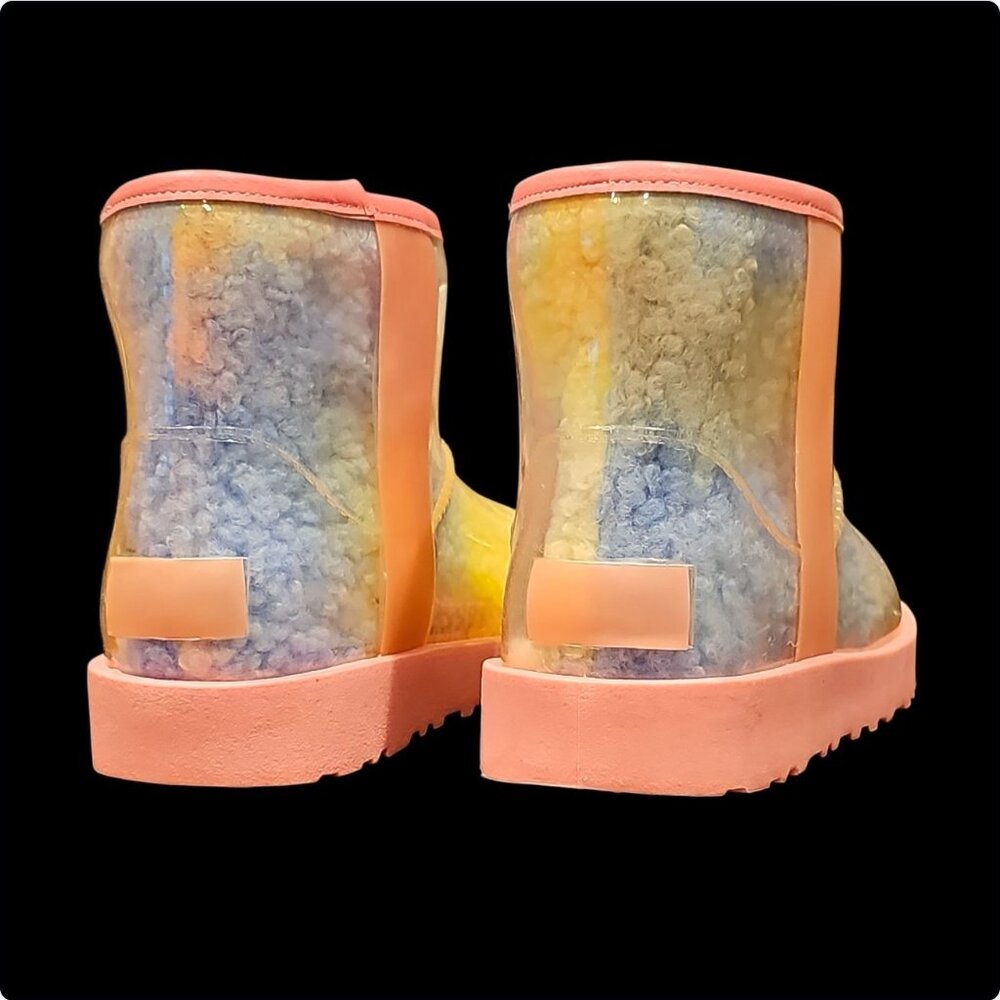 Colorful Gradient Shearling-Lined Waterproof Boots With Transparent Outer Shell - Picture 7 of 8
